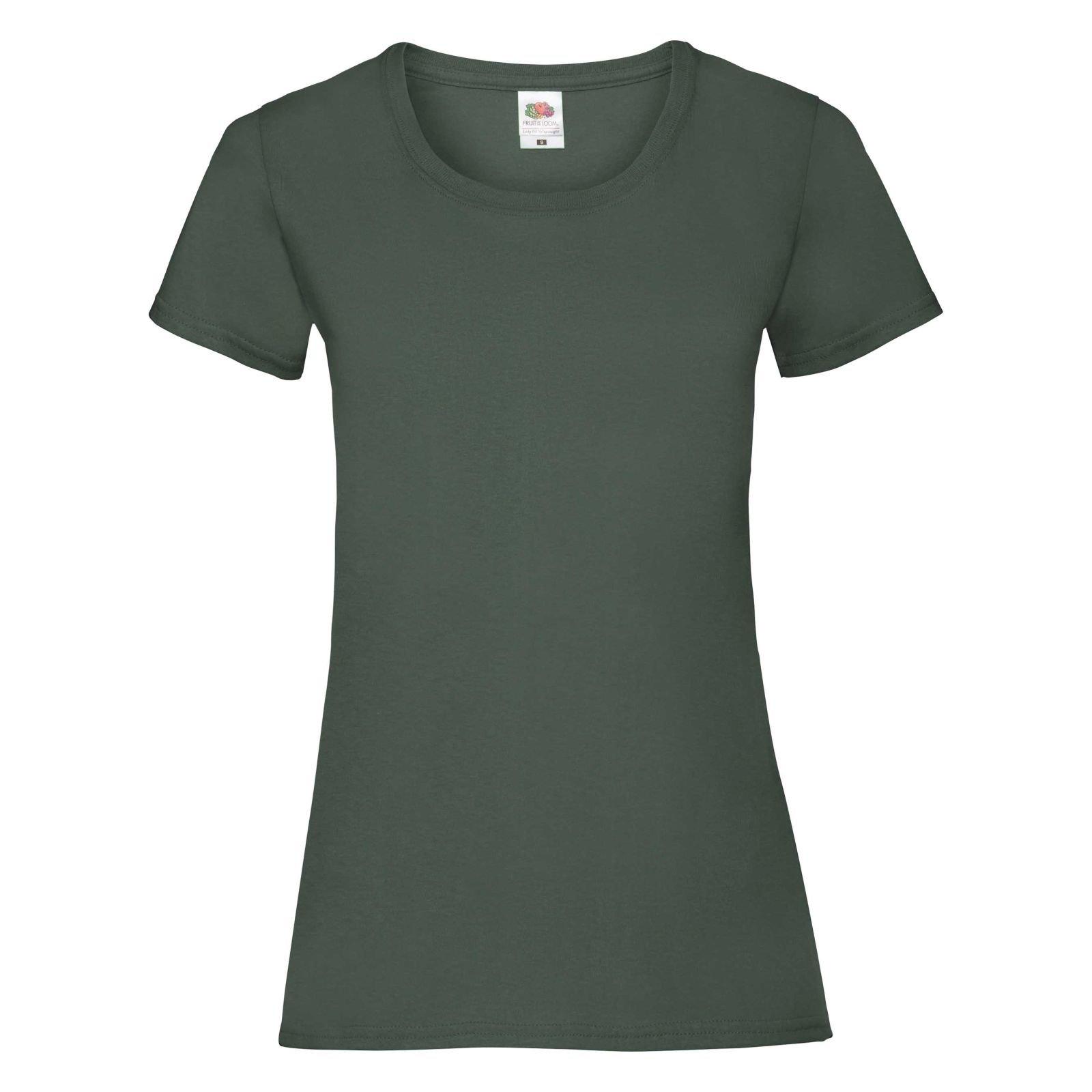 Ladyfit Tshirt (5 Stückpackung) Damen Grün M von Fruit of the Loom