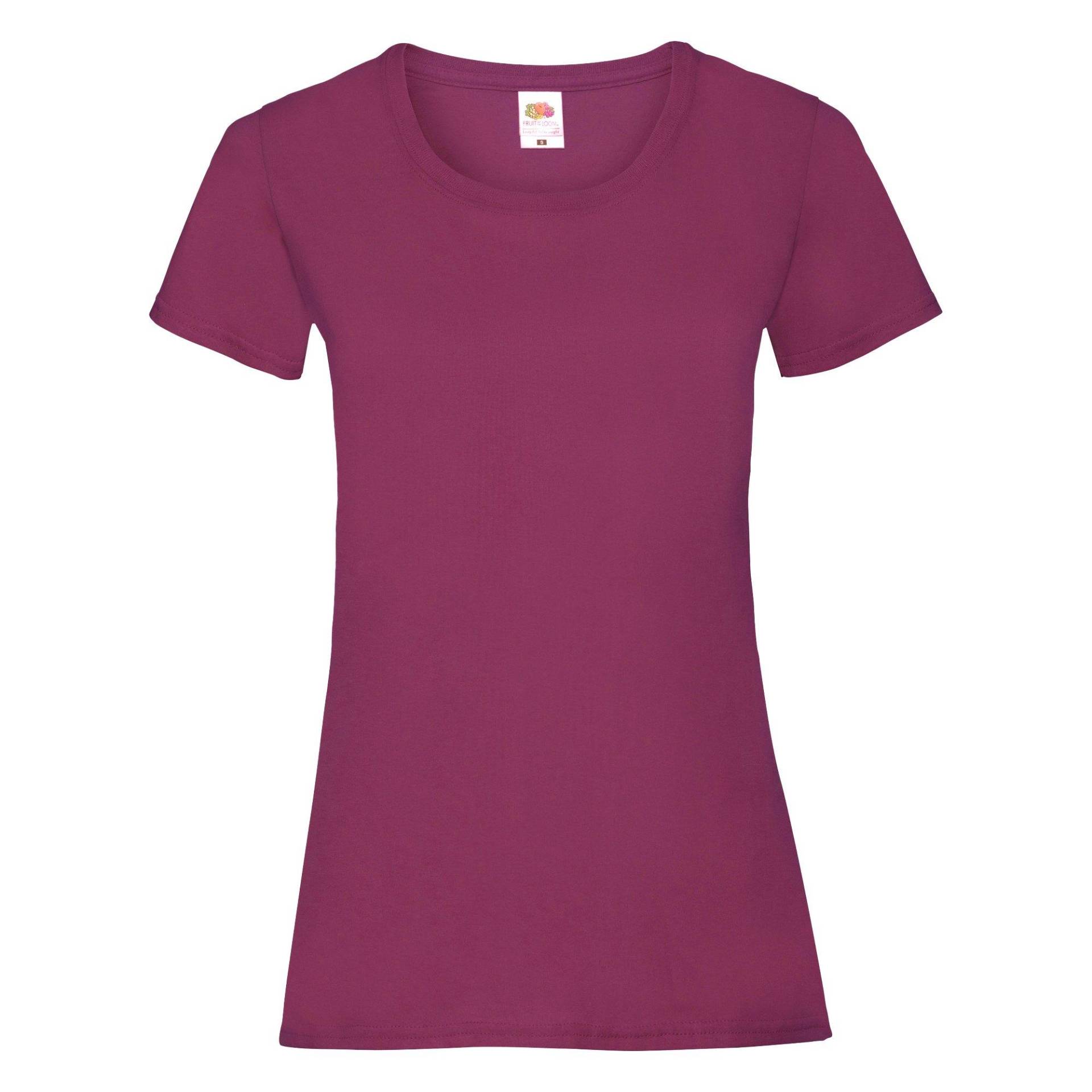 Ladyfit Tshirt (5 Stückpackung) Damen Weinrot M von Fruit of the Loom