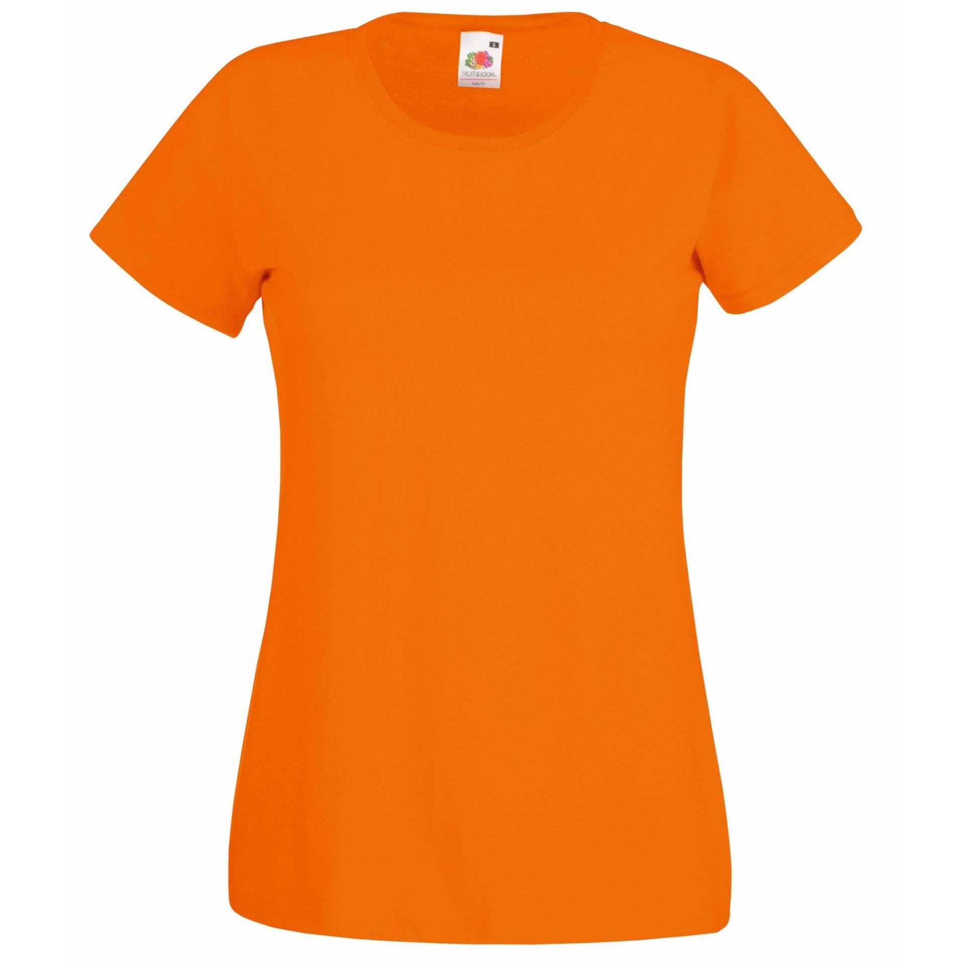 Ladyfit Tshirt Damen Orange L von Fruit of the Loom