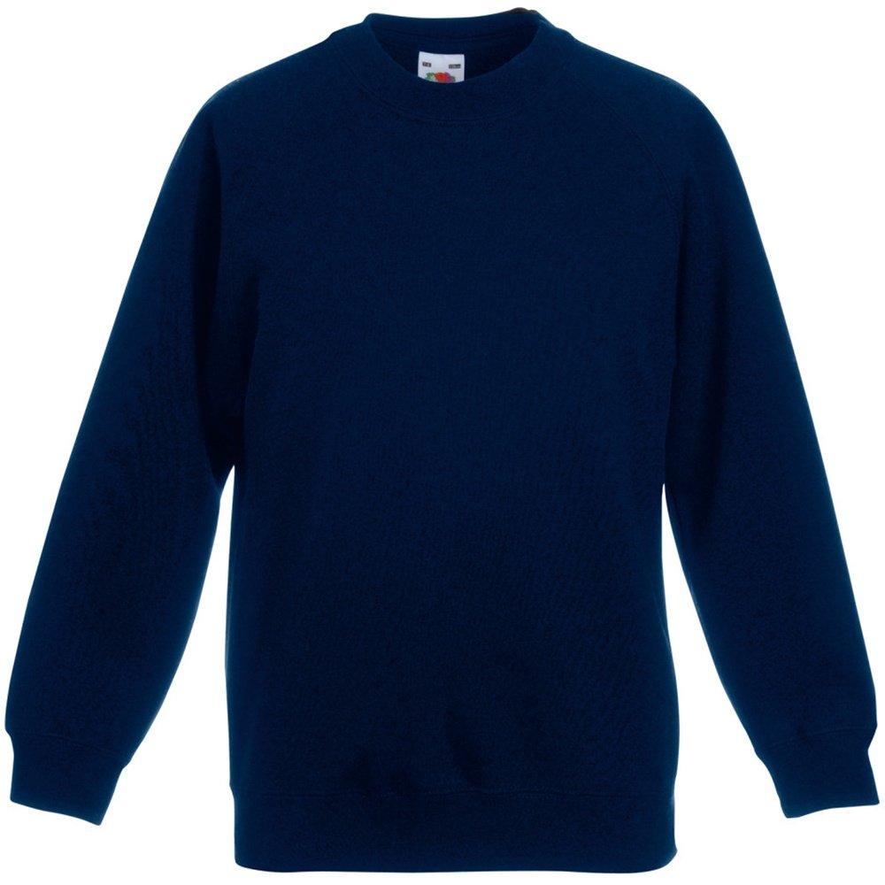 Raglanärmeln Pullover Jungen Marine 104 von Fruit of the Loom