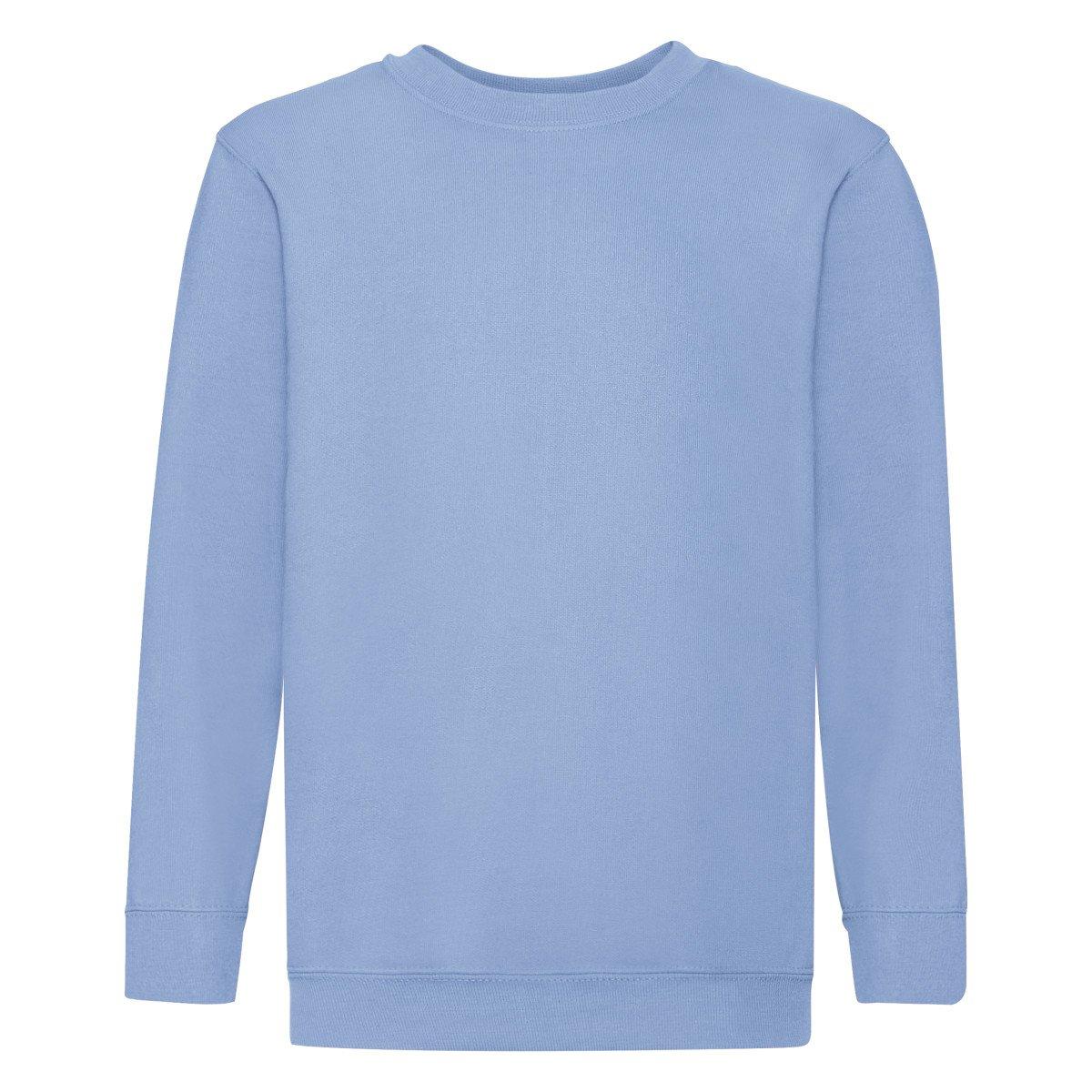 Set In Sleeve Sweatshirt Mädchen Himmelblau 12-13A von Fruit of the Loom