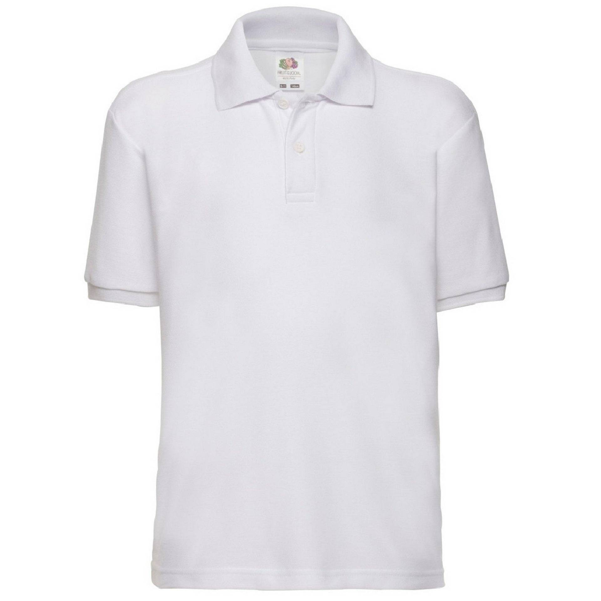 Polo Shirt, Kurzarm (2 Stückpackung) Jungen Weiss 12-13A von Fruit of the Loom