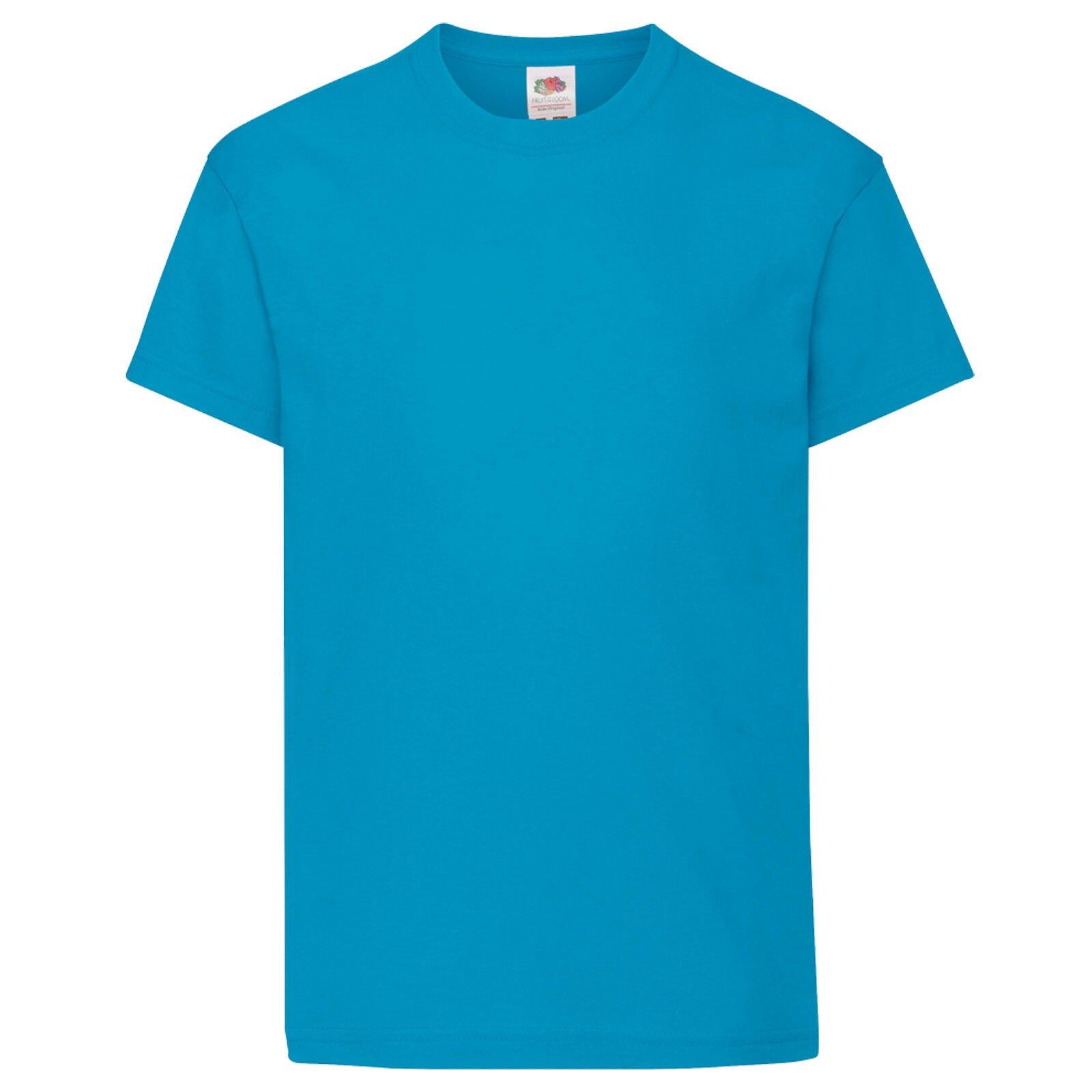 Original Kurzarm Tshirt Jungen Blau 12-13A von Fruit of the Loom