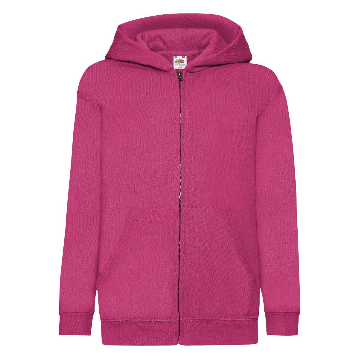 Kapuzen-sweatshirt-jacke Jungen Fuchsia 128 von Fruit of the Loom