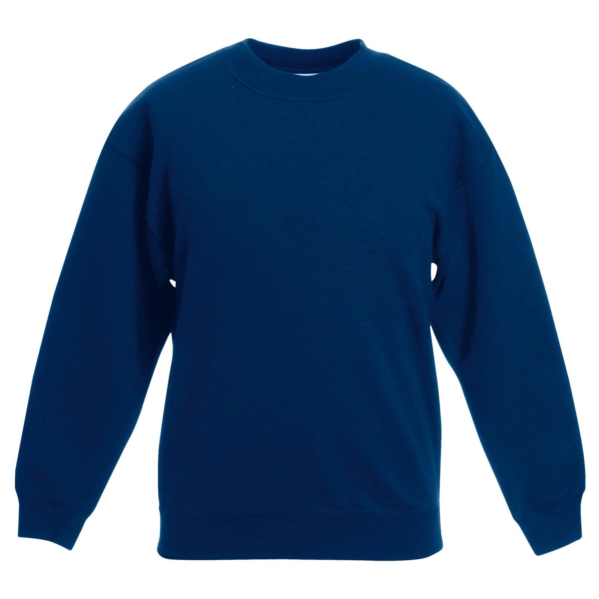 Klassische 8020 Setin Sweatshirt Mädchen Marine 3-4A von Fruit of the Loom