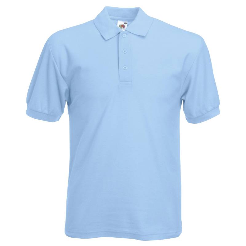 Piqué Poloshirt, Kurzarm Herren Himmelblau 3XL von Fruit of the Loom