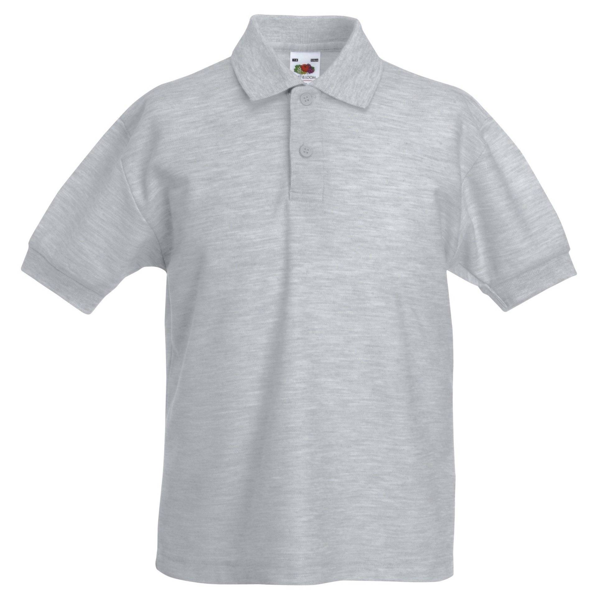 Polo Shirt, Kurzarm Unisex Grau 5-6A von Fruit of the Loom