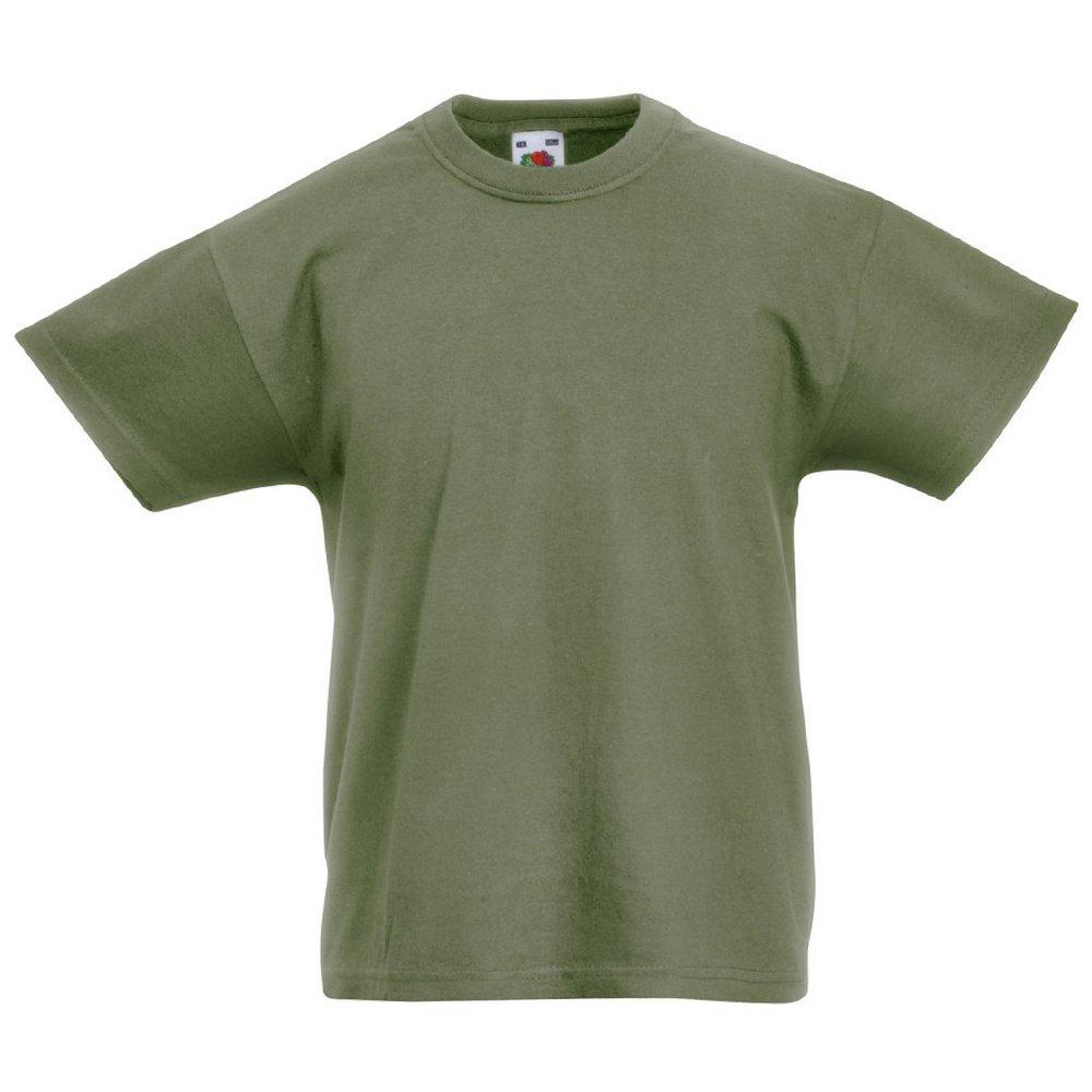 Original Kurzarm Tshirt Jungen Olivegrün 5-6A von Fruit of the Loom