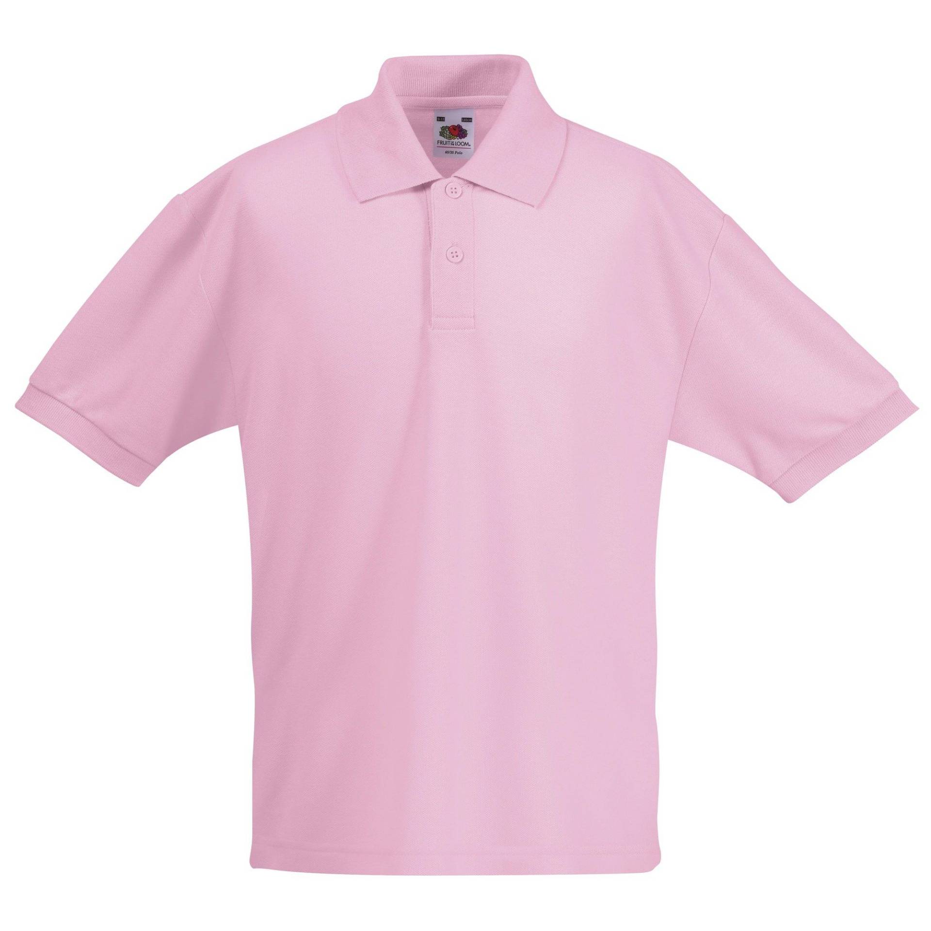 Polo Shirt, Kurzarm (2 Stückpackung) Jungen Hellrosa 5-6A von Fruit of the Loom