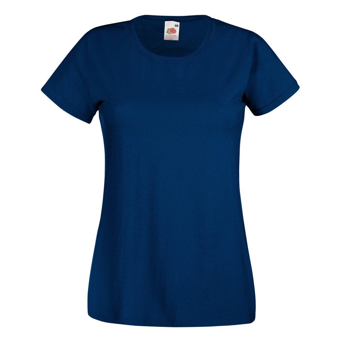 Ladyfit Tshirt Damen Marine L von Fruit of the Loom