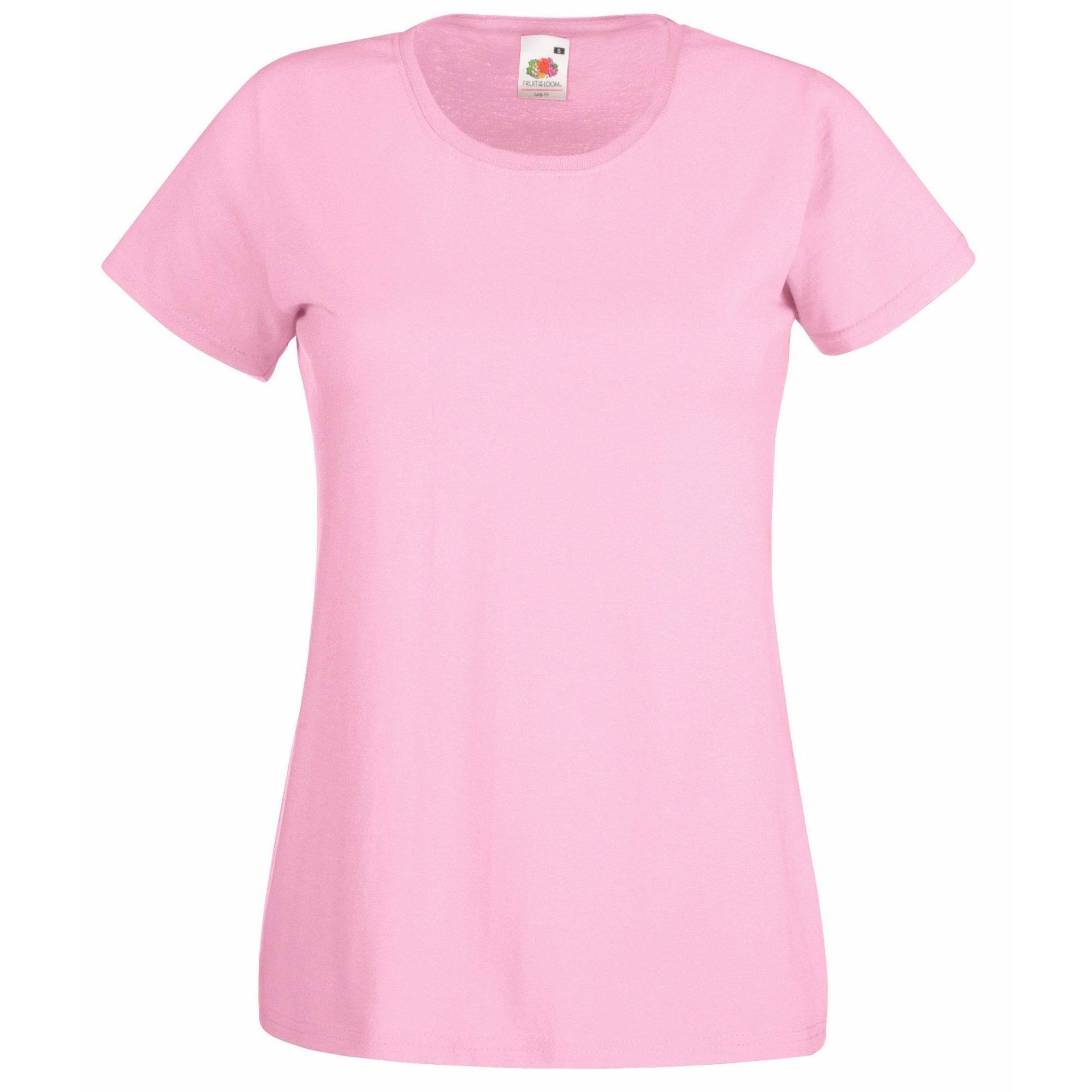 Ladyfit Tshirt Damen Hellrosa L von Fruit of the Loom