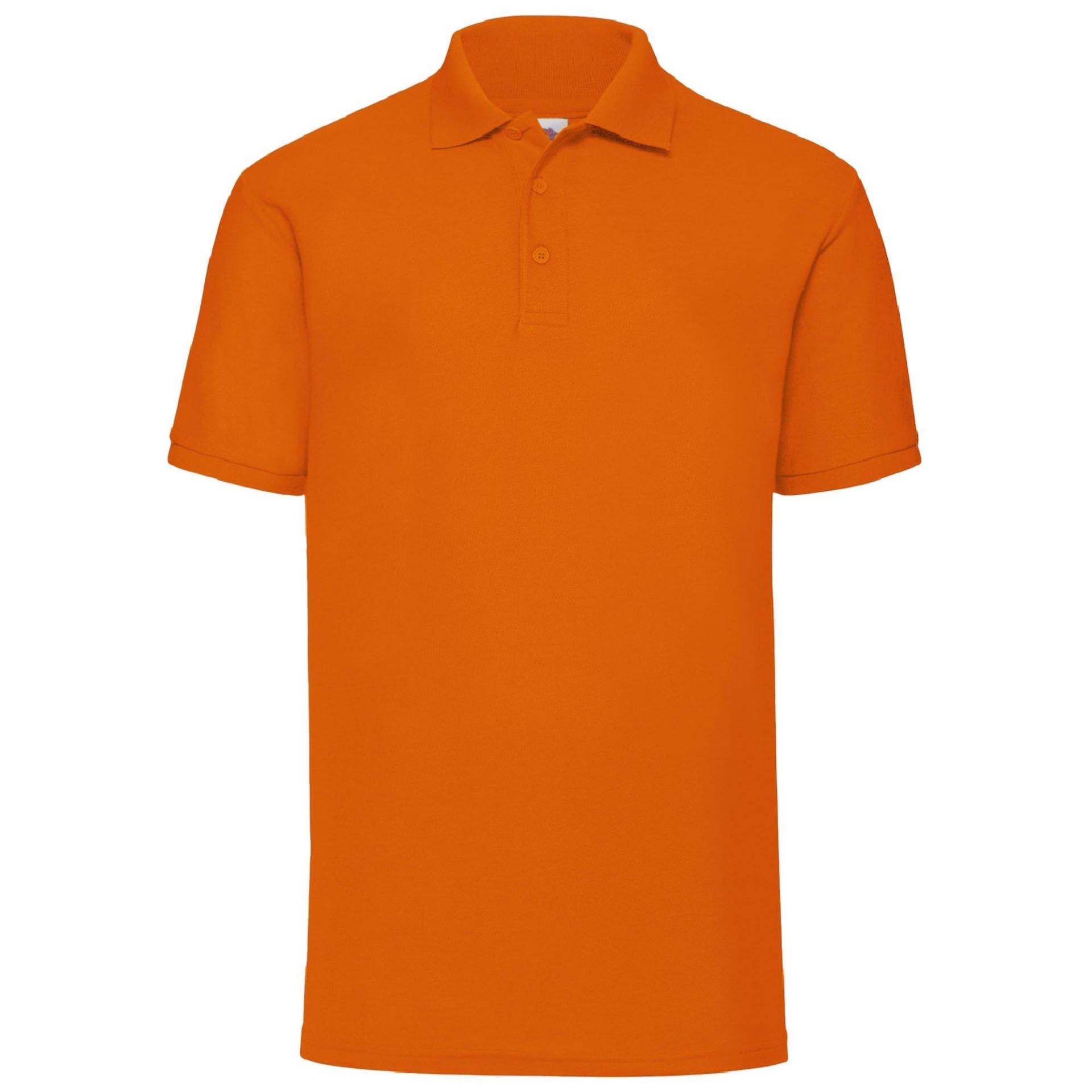 Piqué Polo Shirt Herren Orange L von Fruit of the Loom