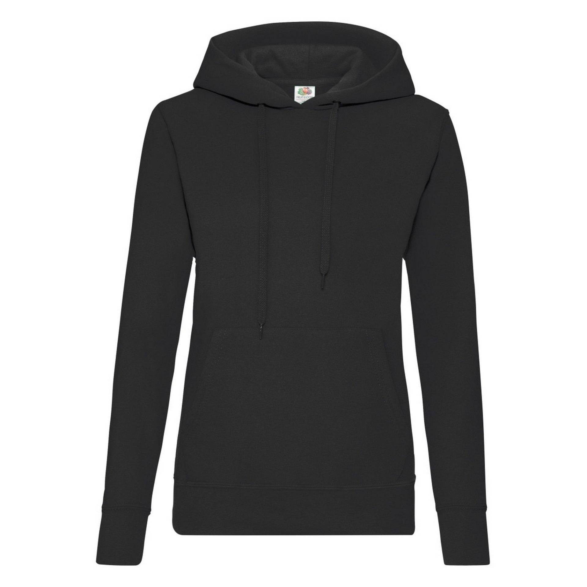 Lady Fit Pullover Damen Schwarz L von Fruit of the Loom