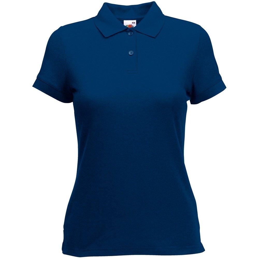 6535 Poloshirt, Kurzarm Damen Marine L von Fruit of the Loom