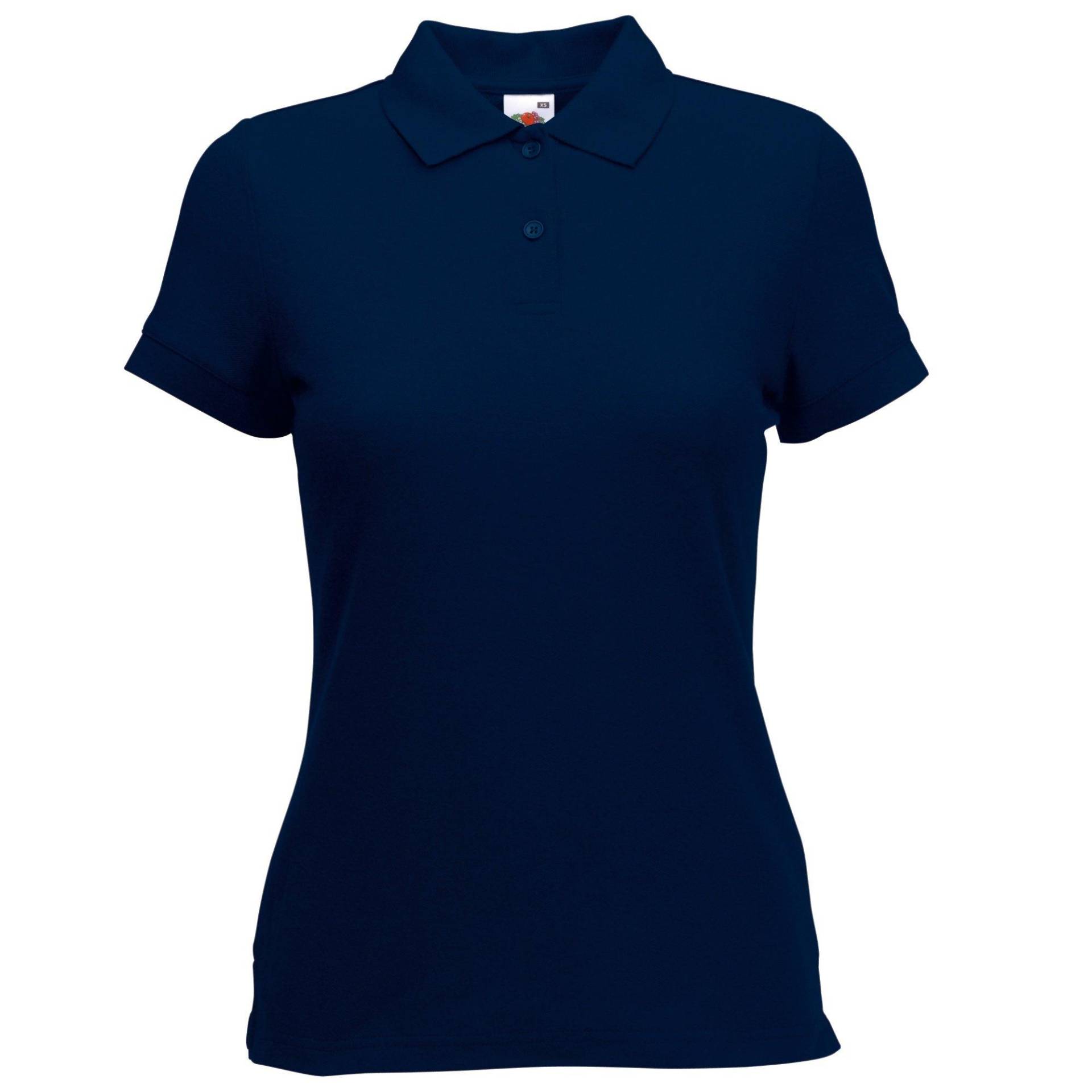 Poloshirt, Kurzarm Damen Marine L von Fruit of the Loom