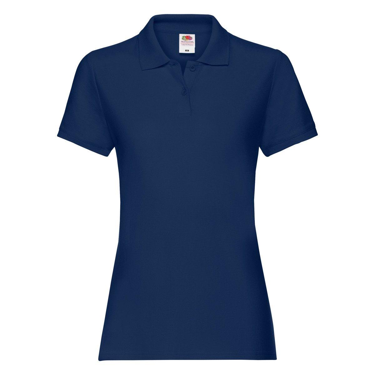 Ladyfit Premium Poloshirt Damen Marine L von Fruit of the Loom