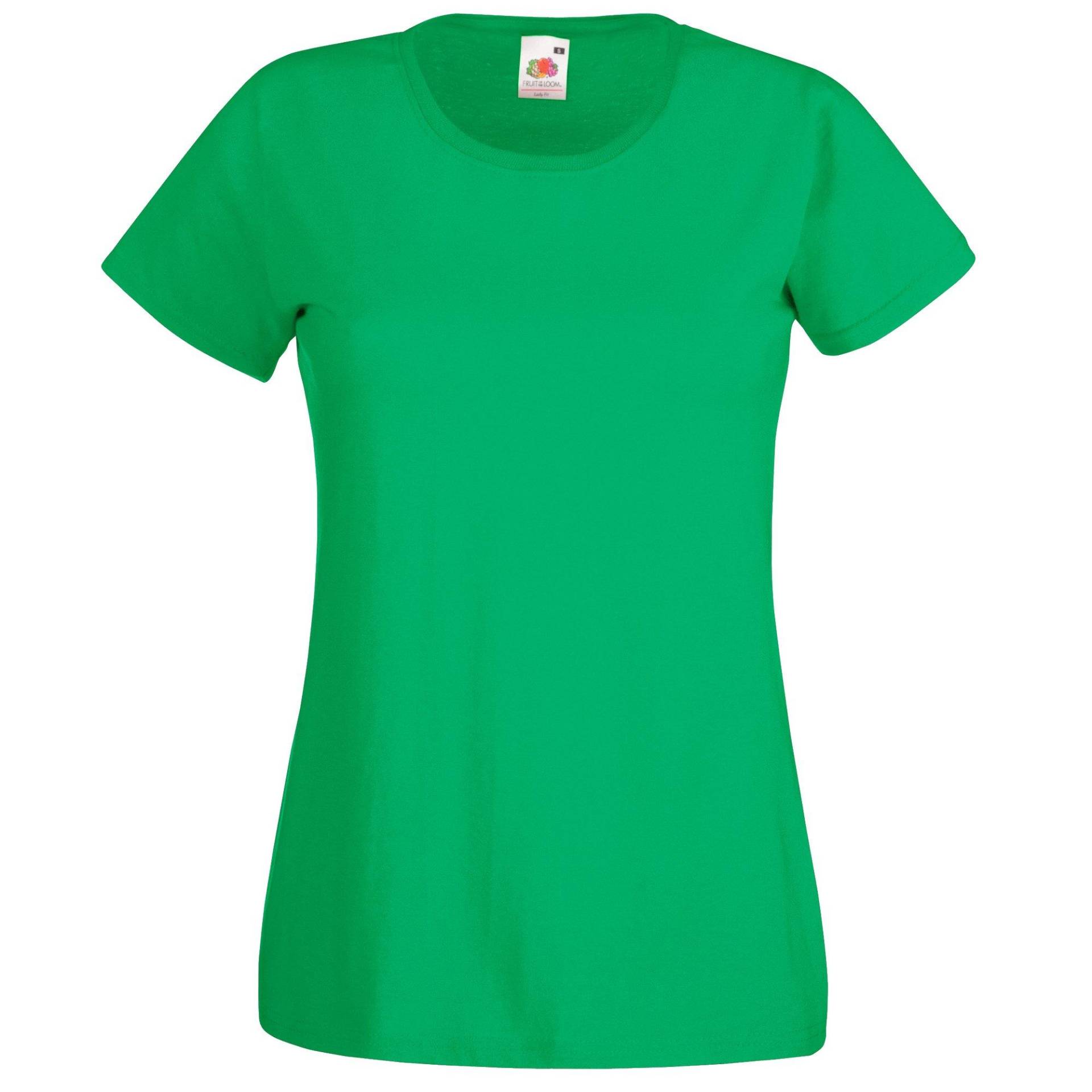 Ladyfit Tshirt (5 Stückpackung) Damen Grün L von Fruit of the Loom