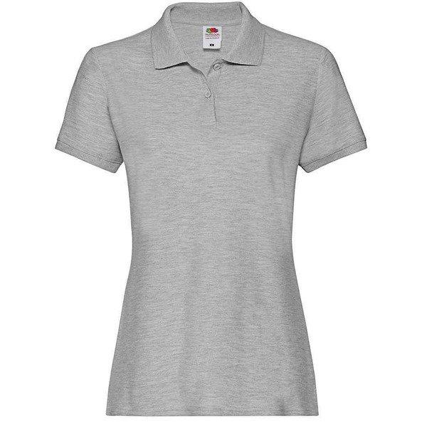 Premium Poloshirt Damen Taubengrau M von Fruit of the Loom