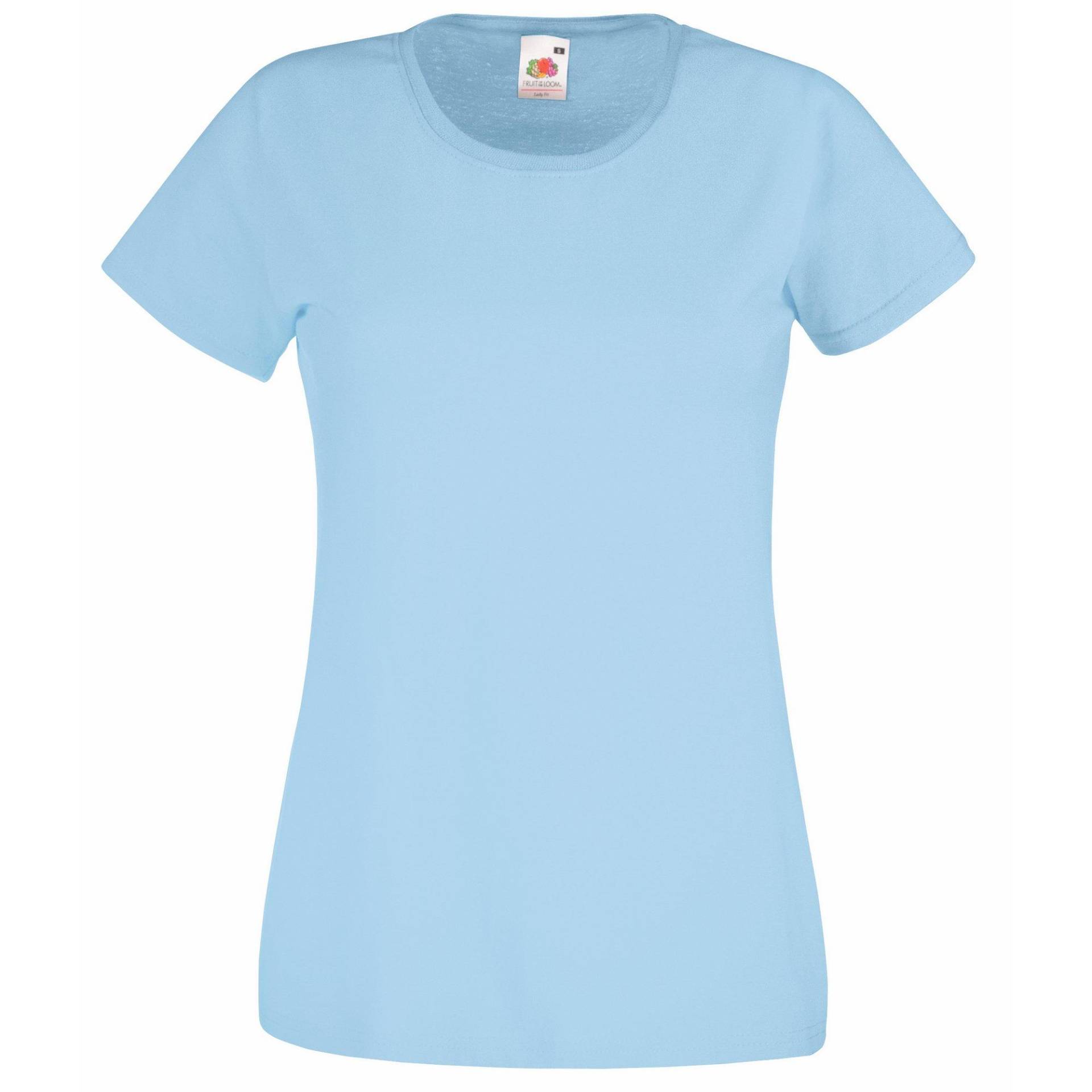 Ladyfit Tshirt (5 Stückpackung) Damen Himmelblau M von Fruit of the Loom