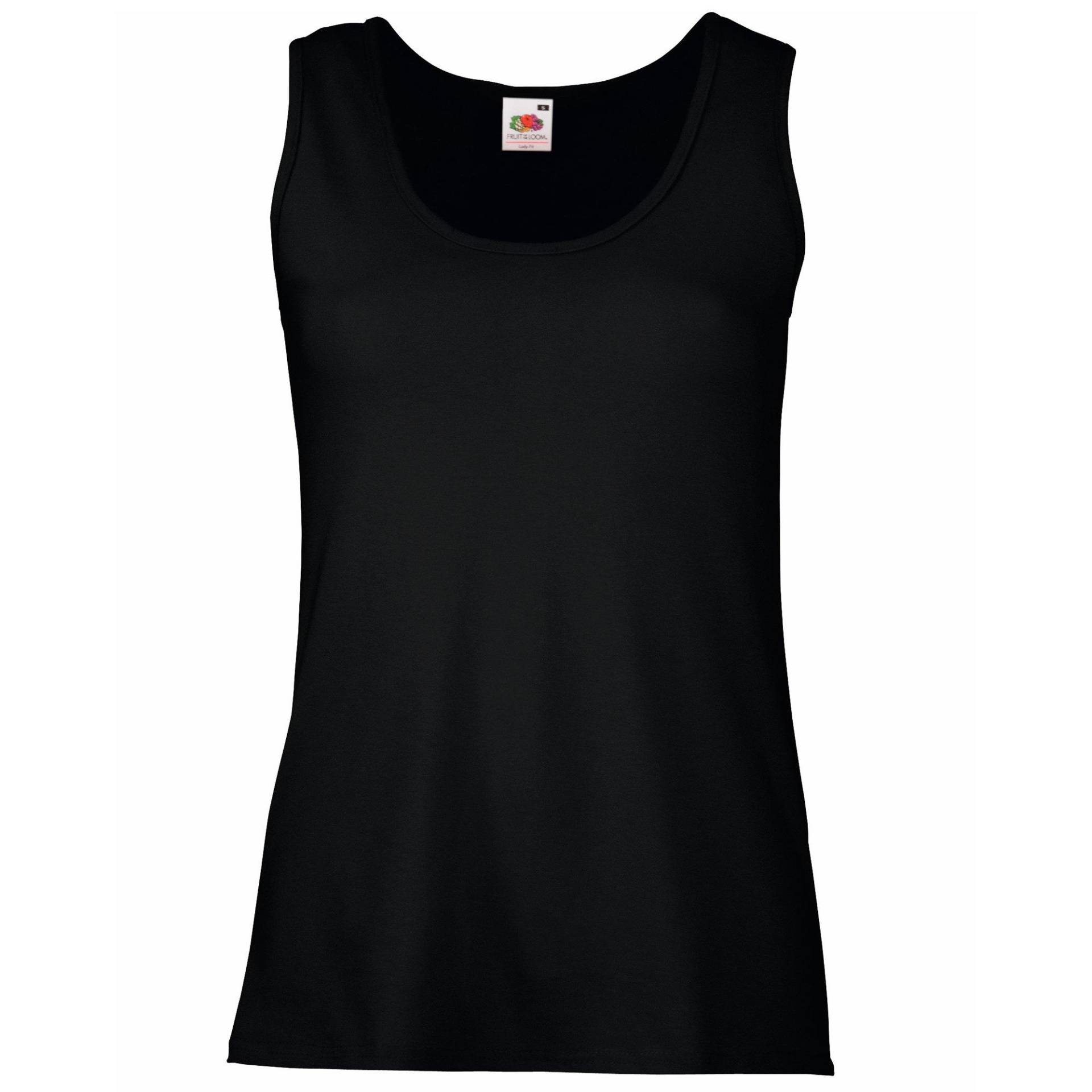 Ladyfit Valueweight Tanktop Damen Schwarz M von Fruit of the Loom