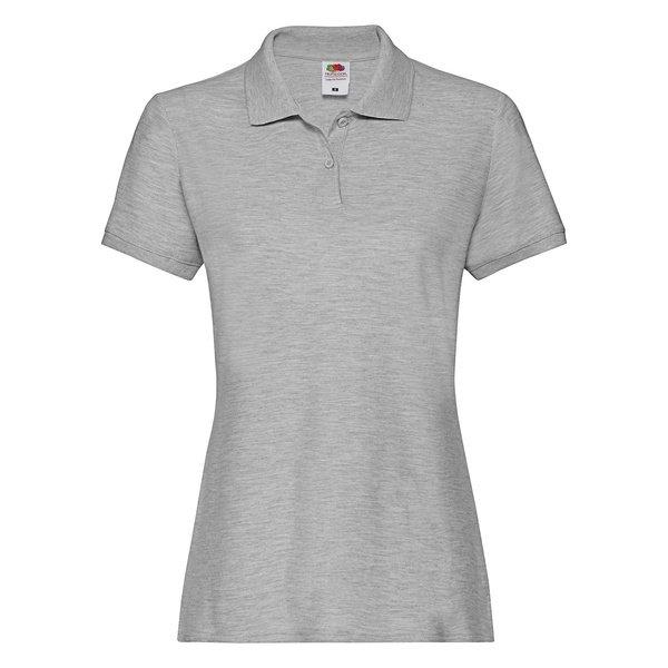 Premium Poloshirt Damen Grau M von Fruit of the Loom