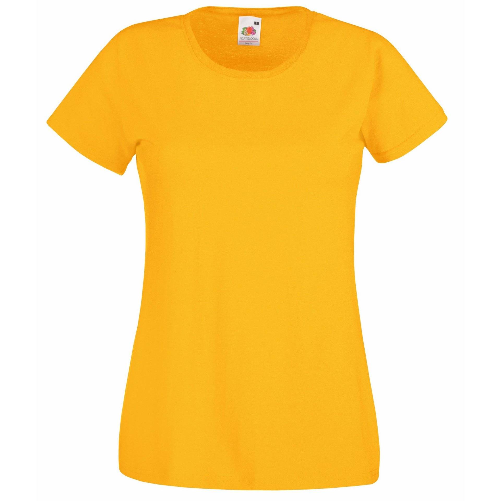 Ladyfit Tshirt Damen Gelb Bunt S von Fruit of the Loom