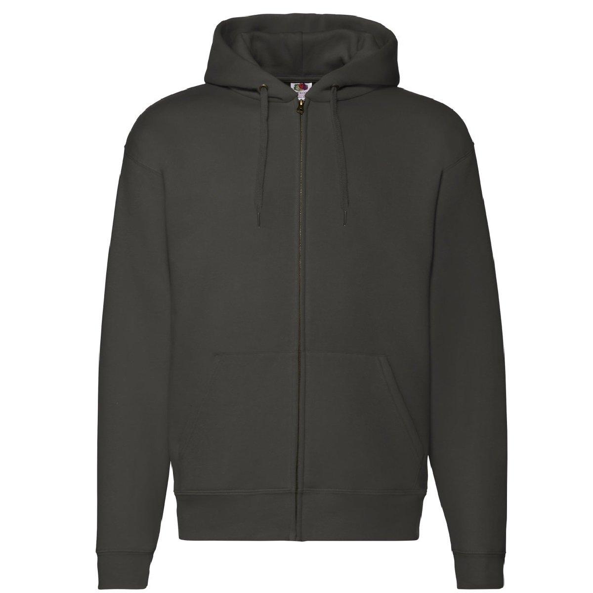 Kapuzenjacke Mit Reißverschluss Herren Charcoal Black S von Fruit of the Loom