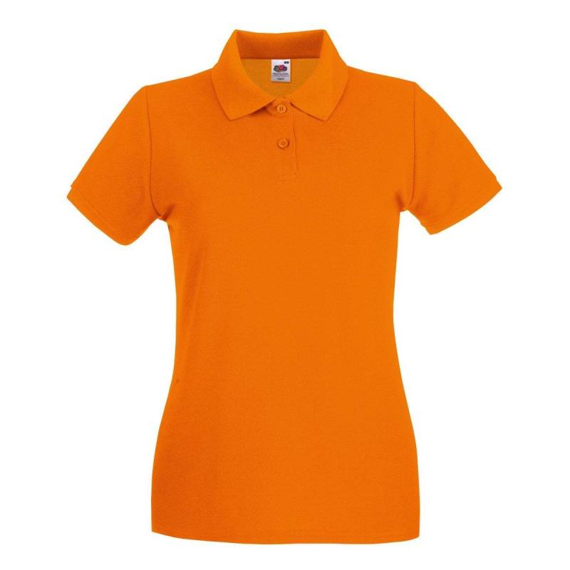 Poloshirt Damen Orange S von Fruit of the Loom