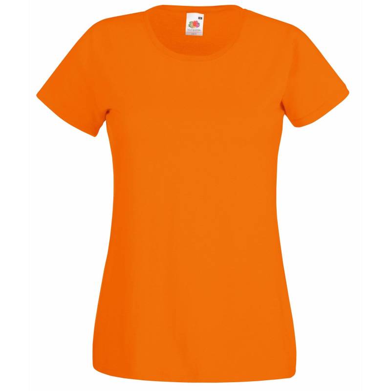 Ladyfit Tshirt Damen Orange S von Fruit of the Loom