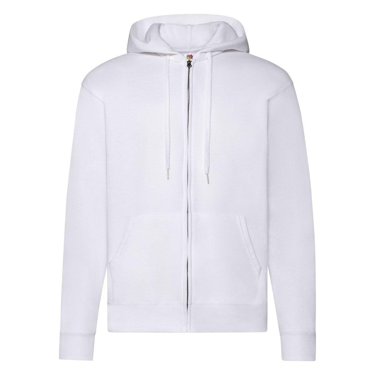 Kapuzenjacke Herren Weiss S von Fruit of the Loom