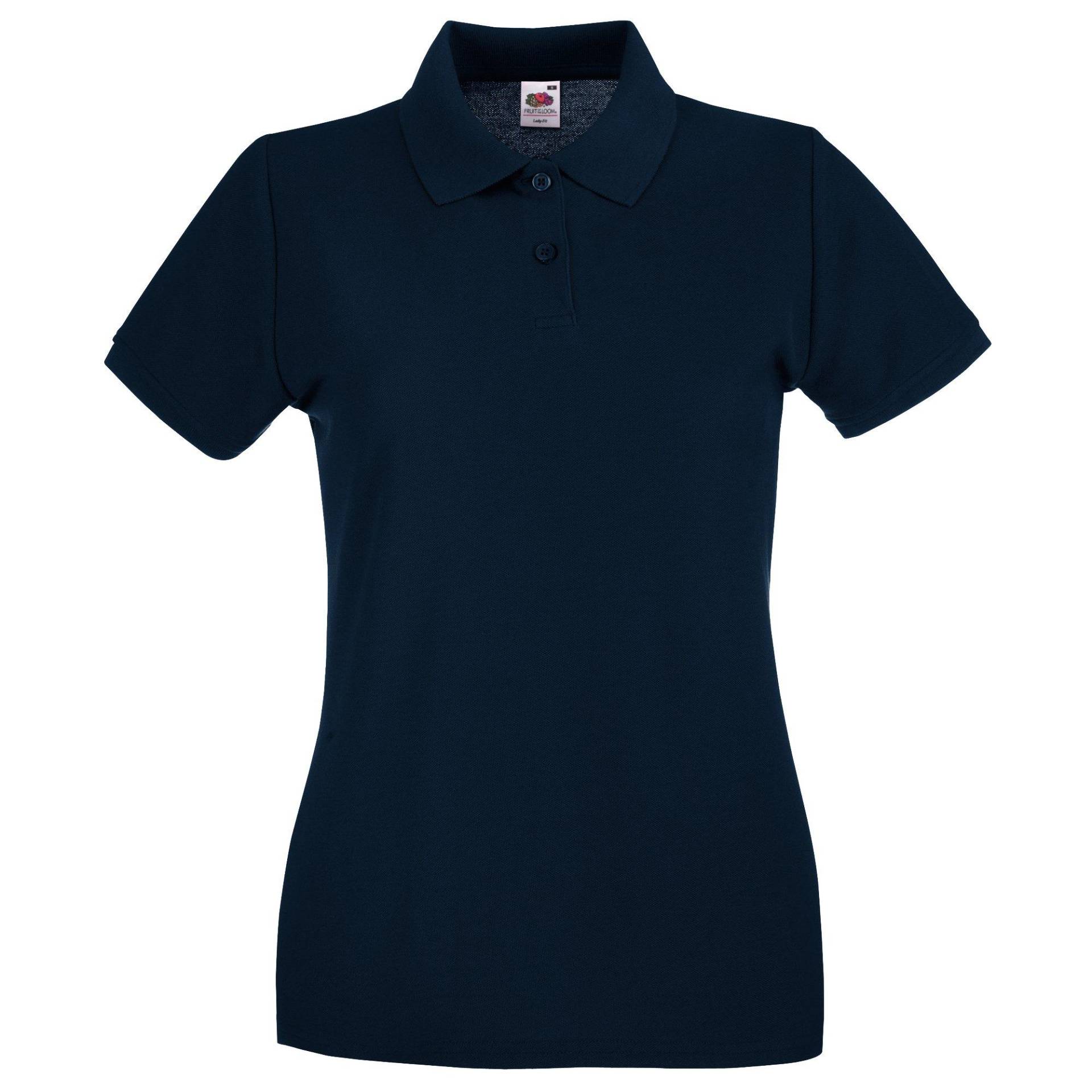 Ladyfit Premium-kurzarm Polo Shirt Damen Marine S von Fruit of the Loom