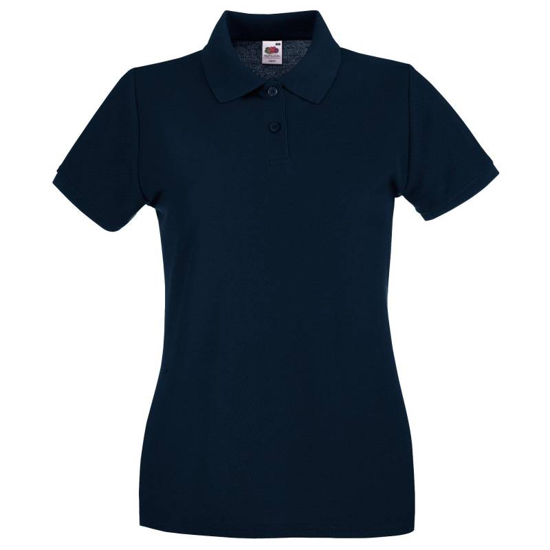 Ladyfit Premium-kurzarm Polo Shirt Damen Marine S von Fruit of the Loom