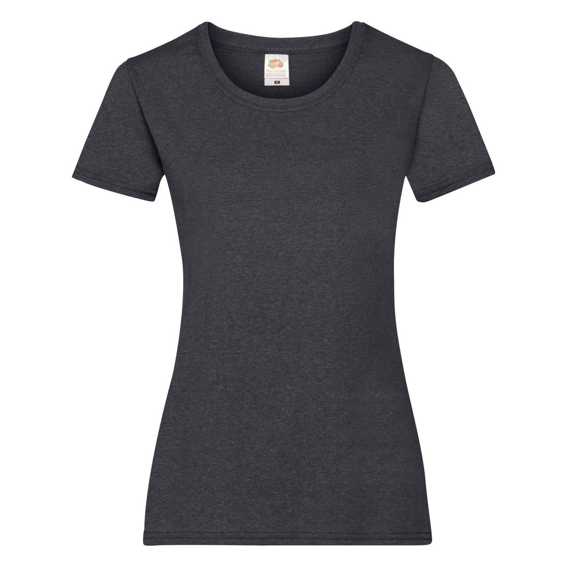 Ladyfit Valueweight Short Sleeve T-shirt Damen Charcoal Black XS von Fruit of the Loom