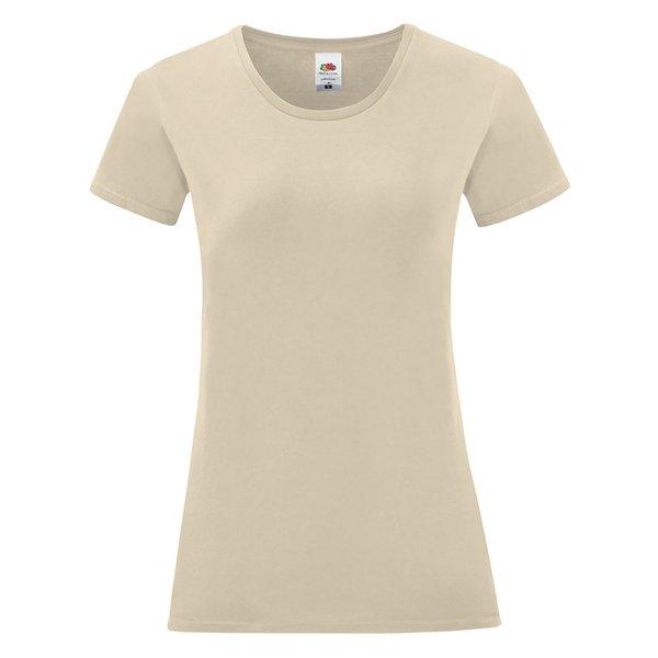 Tshirt Iconic, Kurzärmlig Damen Beige XS von Fruit of the Loom