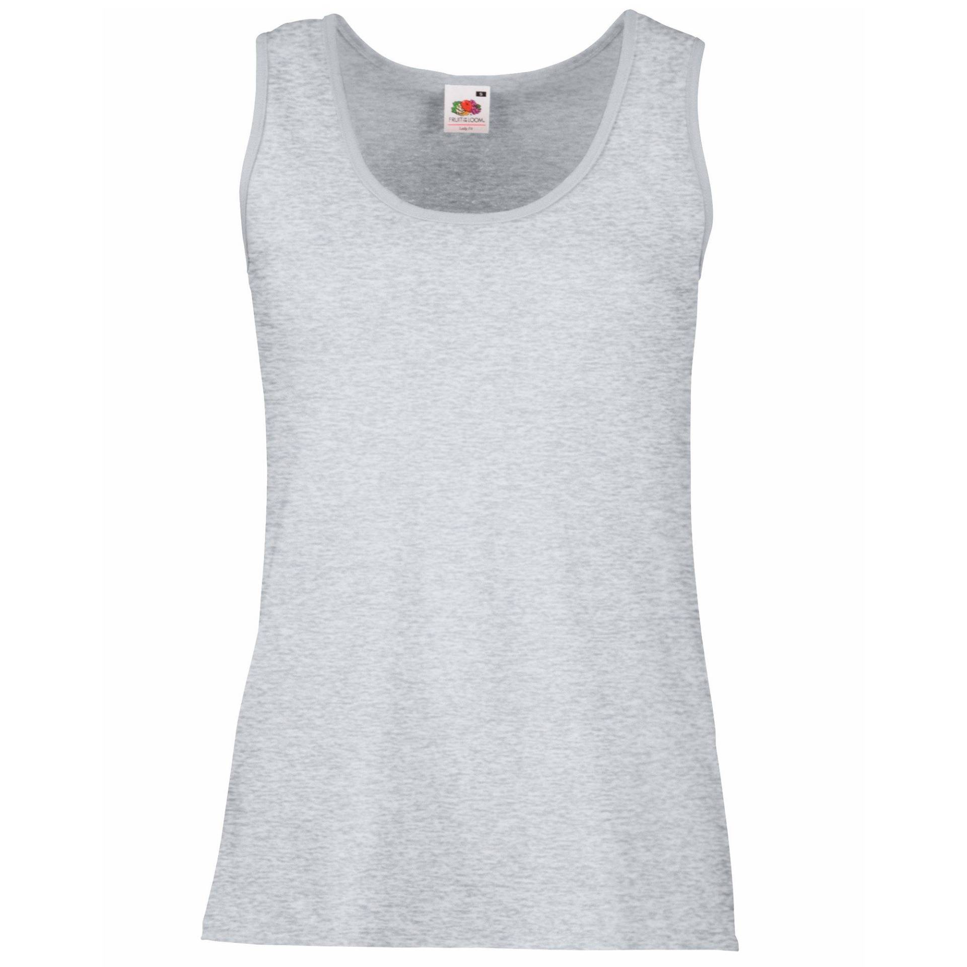 Ladyfit Valueweight Tanktop Damen Grau XS von Fruit of the Loom