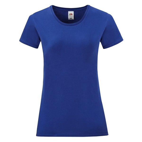 Tshirt Iconic, Kurzärmlig Damen Blau XS von Fruit of the Loom
