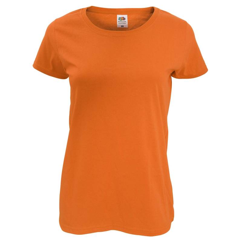 Ladyfit Tshirt, Kurzärmlig Damen Orange XS von Fruit of the Loom