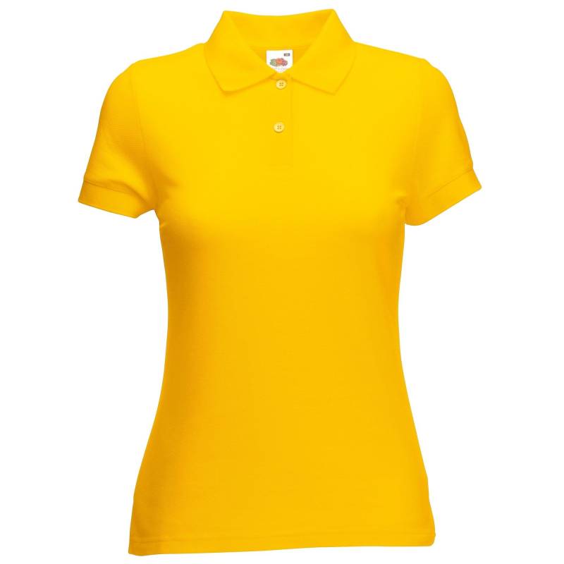 Poloshirt, Kurzarm Damen Gelb Bunt XS von Fruit of the Loom