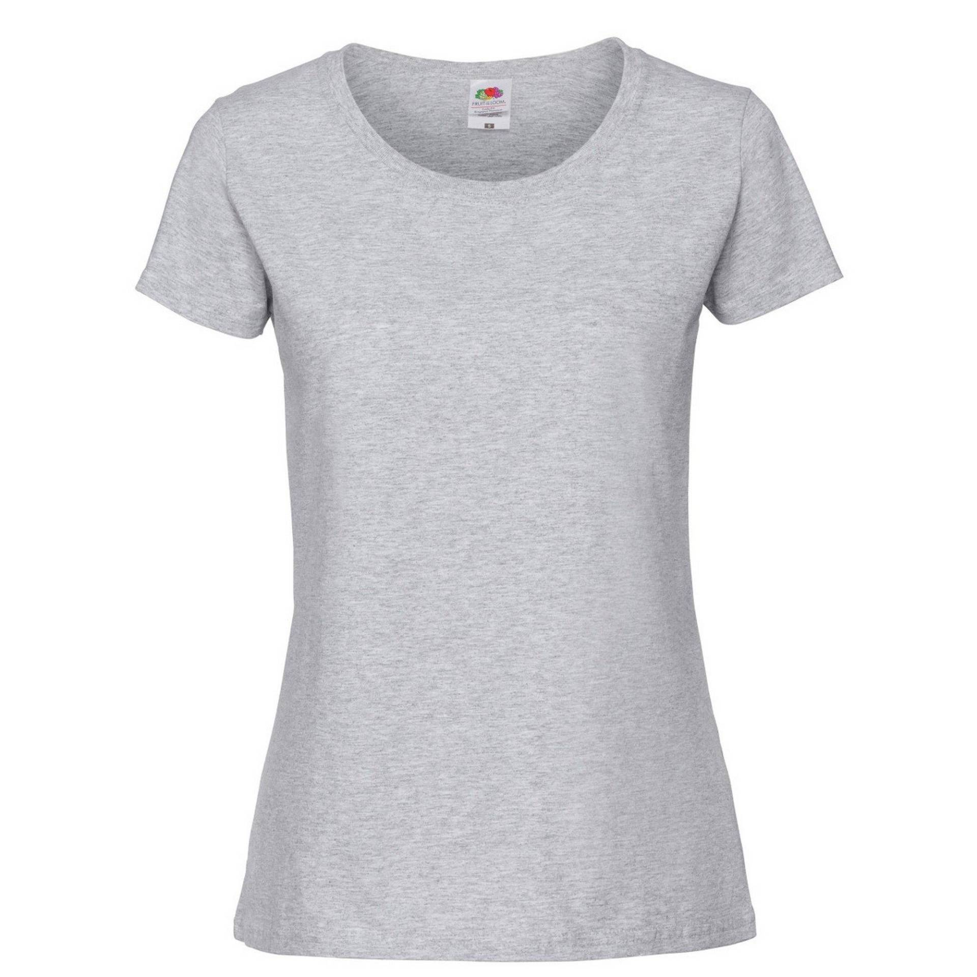 Premium Tshirt Damen Grau XS von Fruit of the Loom