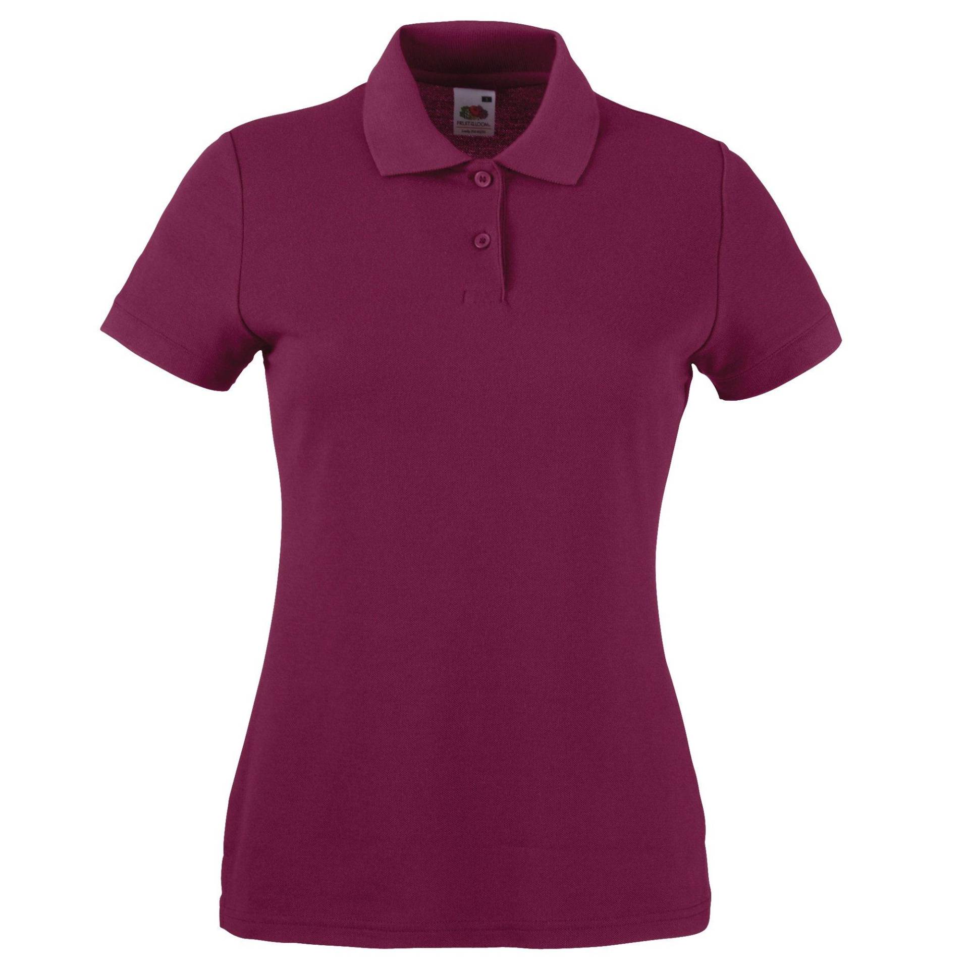 Ladyfit 6535 Kurzarm Polo Shirt Damen Weinrot XXL von Fruit of the Loom