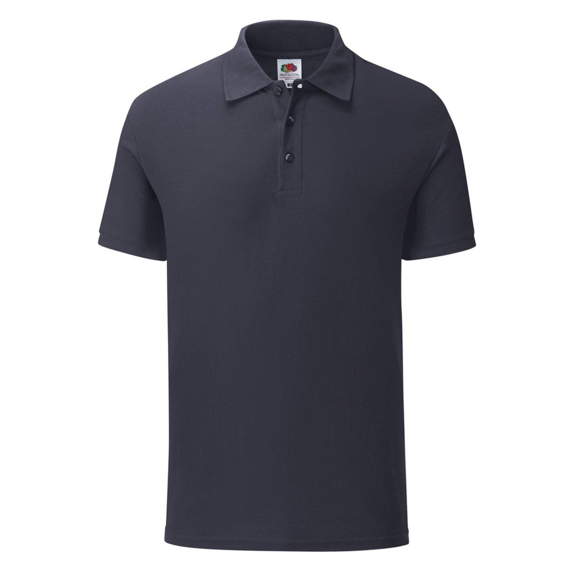 Piqu Polo Shirt Herren Marine S von Fruit of the Loom