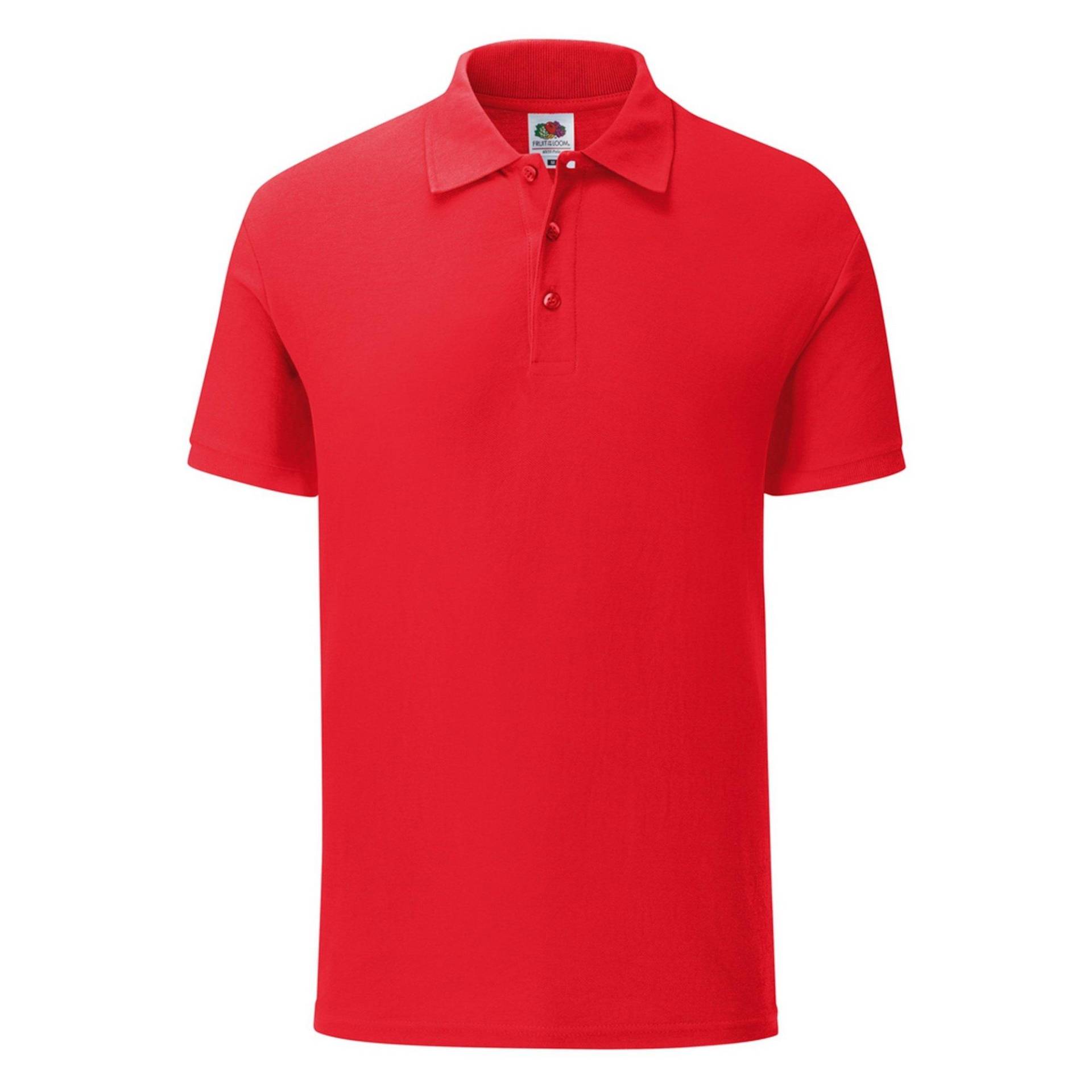 Piqu Polo Shirt Herren Rot Bunt 3XL von Fruit of the Loom