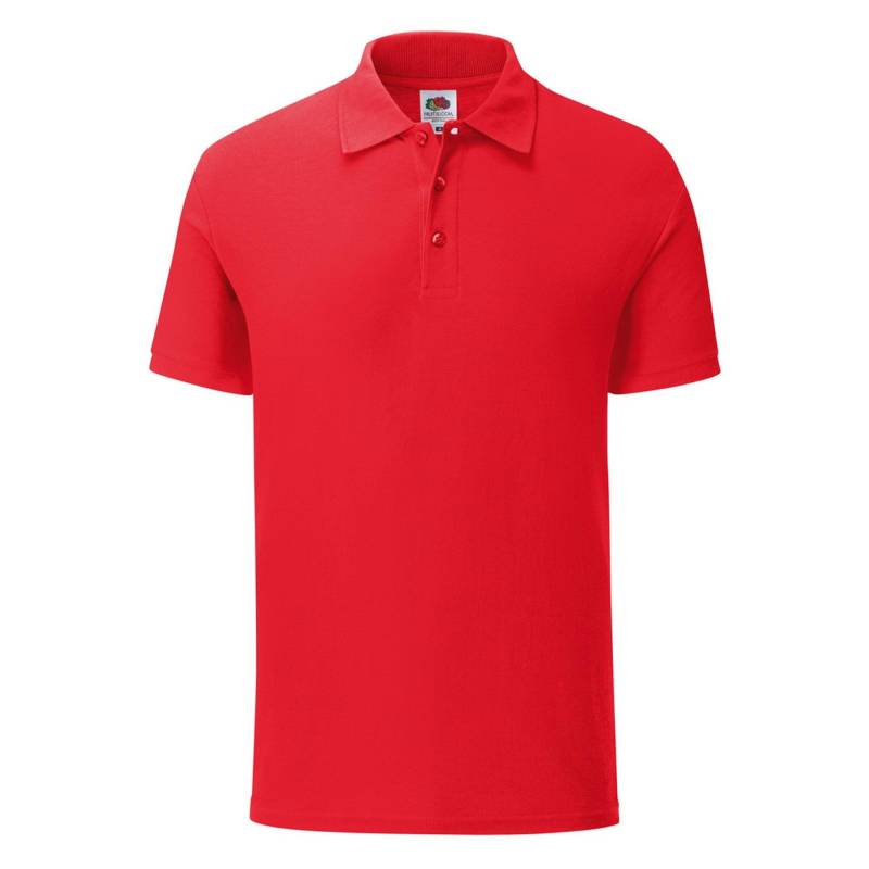 Piqu Polo Shirt Herren Rot Bunt L von Fruit of the Loom