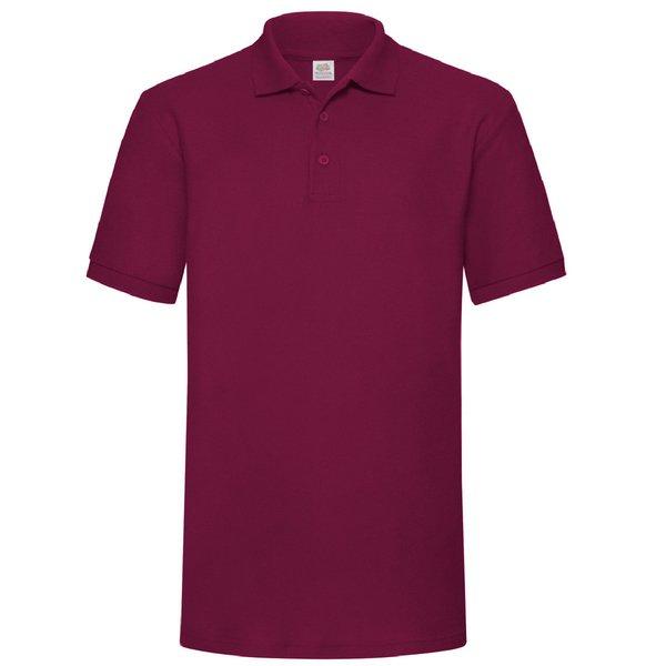 Piqué Poloshirt, Kurzarm Herren Weinrot L von Fruit of the Loom