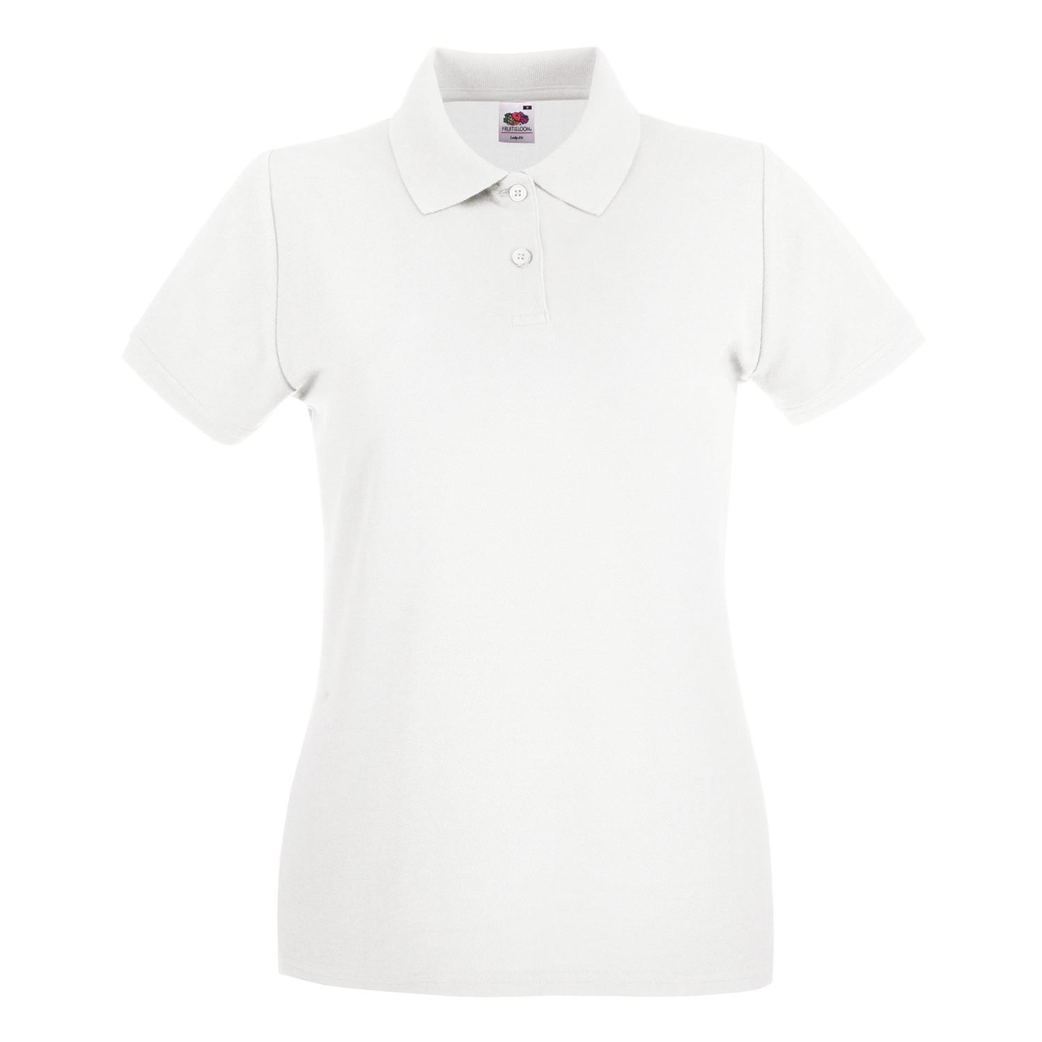 Poloshirt Damen Weiss 38 von Fruit of the Loom