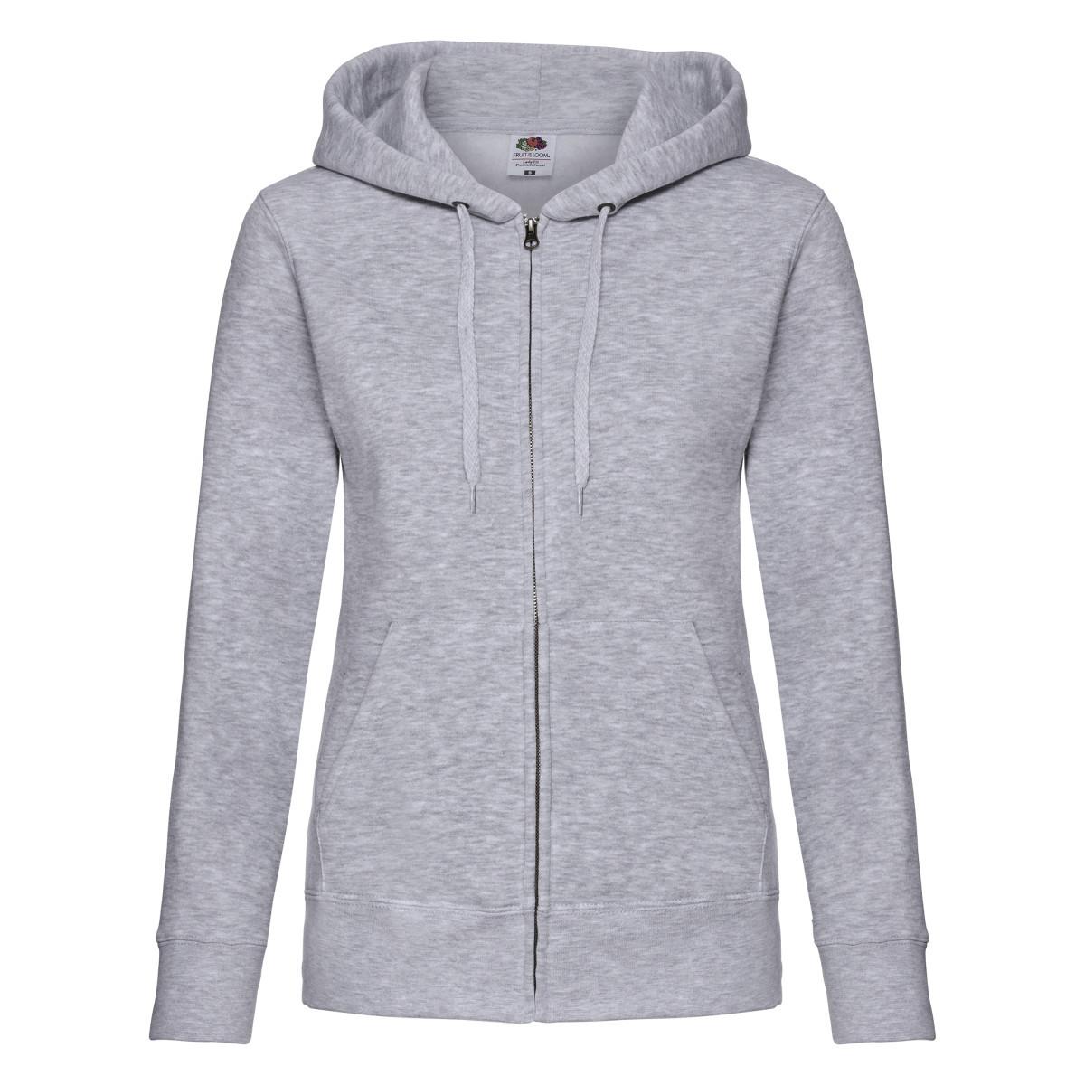 Premium Kapuzenjacke Mit Reißverschluss Damen Grau XL von Fruit of the Loom