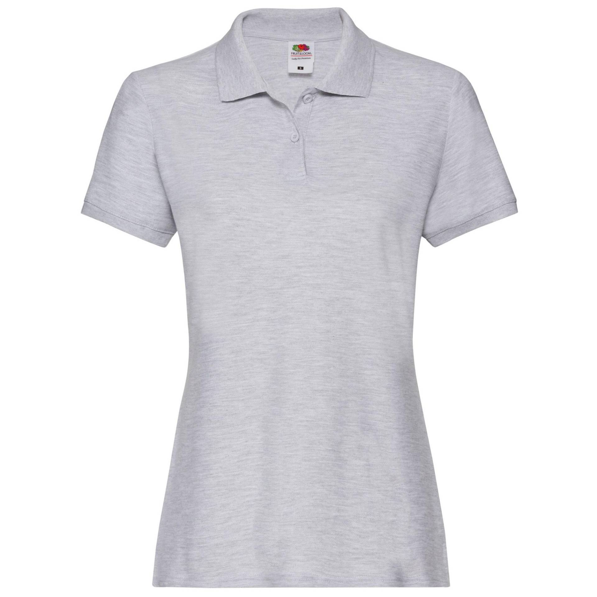 Premium Poloshirt Damen Grau 38 von Fruit of the Loom