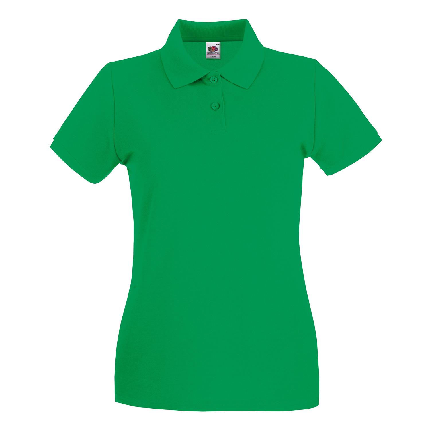 Premium Poloshirt Damen Grün 34 von Fruit of the Loom