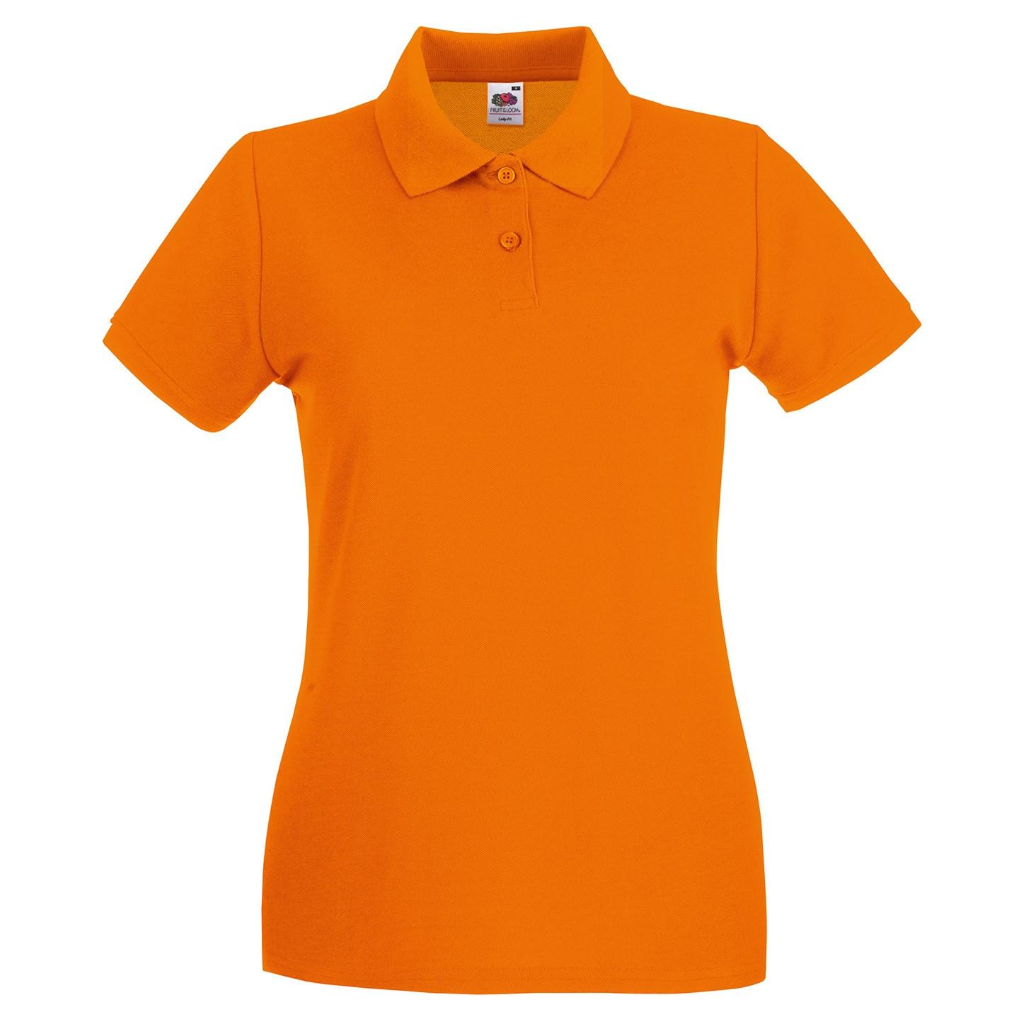 Premium Poloshirt Damen Orange 38 von Fruit of the Loom