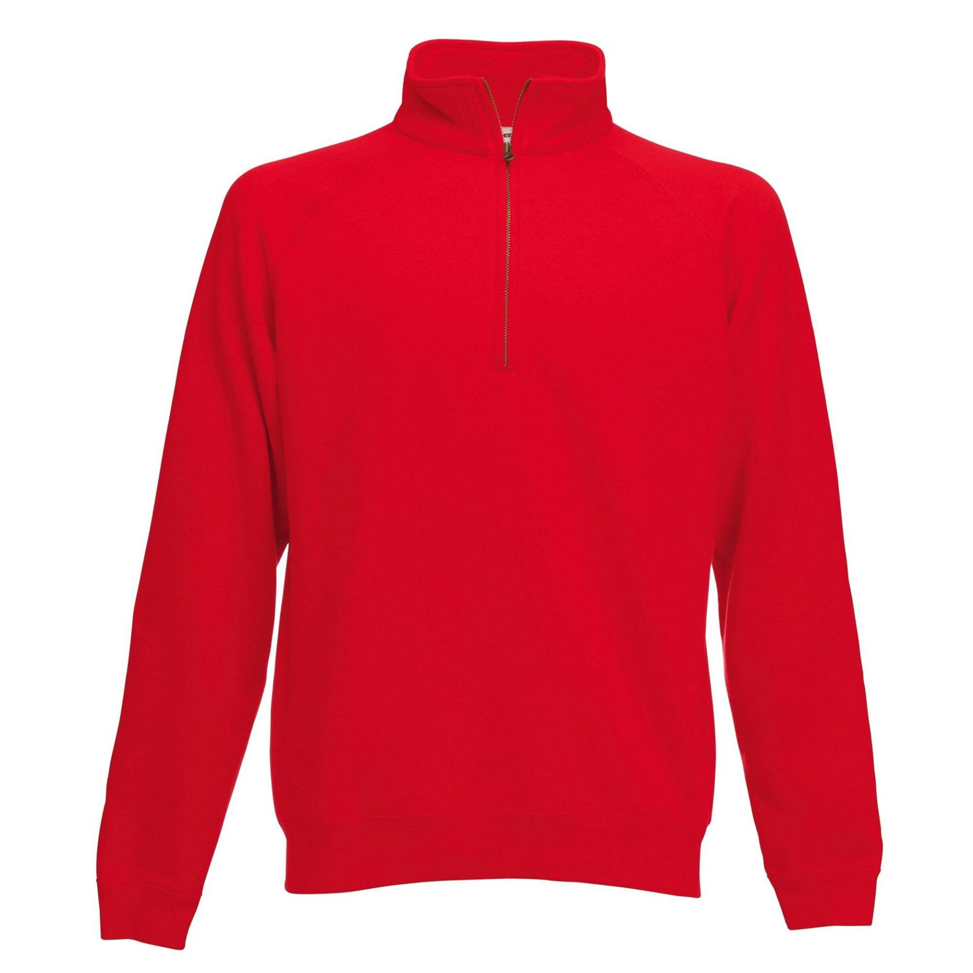 Premium Zip Pullover Herren Rot Bunt S von Fruit of the Loom